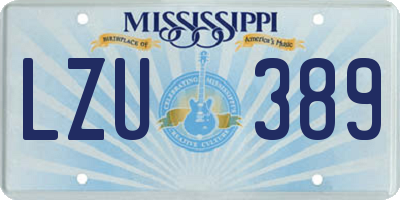 MS license plate LZU389