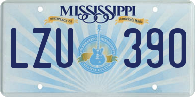 MS license plate LZU390