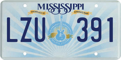 MS license plate LZU391