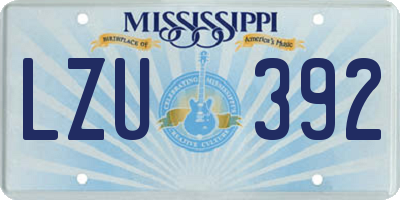 MS license plate LZU392