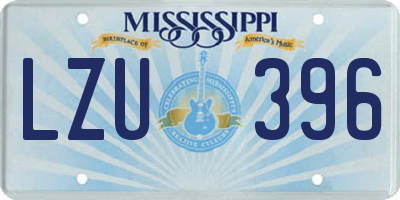MS license plate LZU396