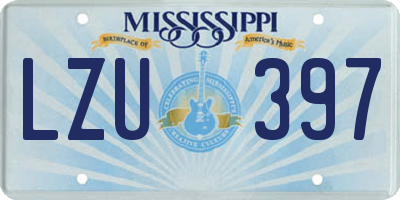 MS license plate LZU397