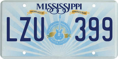 MS license plate LZU399