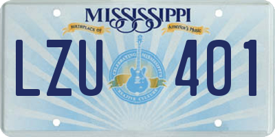 MS license plate LZU401