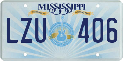 MS license plate LZU406