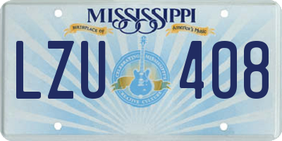 MS license plate LZU408