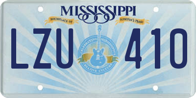 MS license plate LZU410