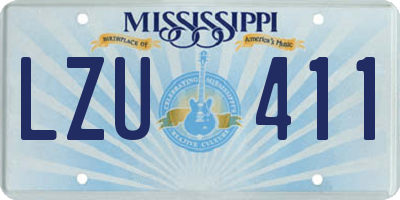 MS license plate LZU411