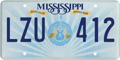 MS license plate LZU412