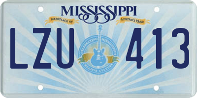 MS license plate LZU413