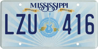 MS license plate LZU416