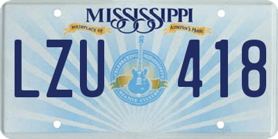 MS license plate LZU418