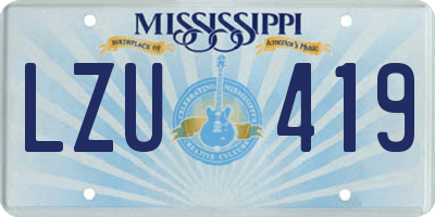 MS license plate LZU419