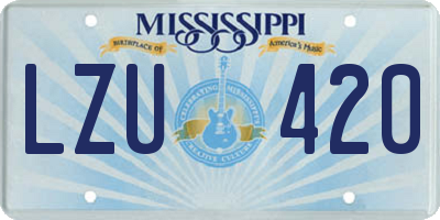 MS license plate LZU420