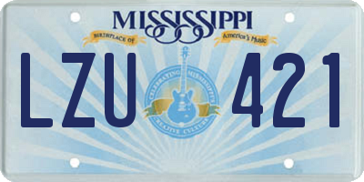 MS license plate LZU421