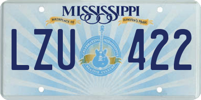 MS license plate LZU422