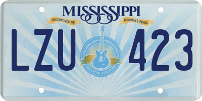 MS license plate LZU423