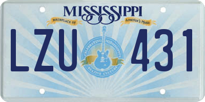 MS license plate LZU431