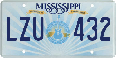 MS license plate LZU432