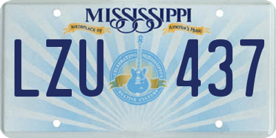 MS license plate LZU437