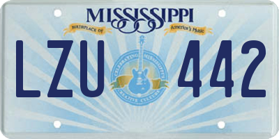 MS license plate LZU442