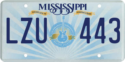MS license plate LZU443
