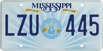 MS license plate LZU445