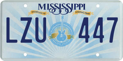 MS license plate LZU447