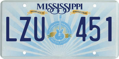 MS license plate LZU451