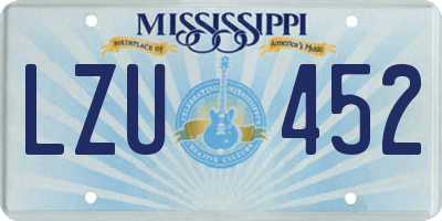 MS license plate LZU452