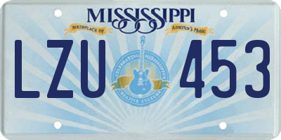 MS license plate LZU453