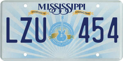MS license plate LZU454