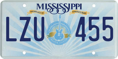 MS license plate LZU455