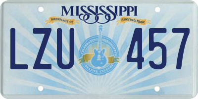 MS license plate LZU457