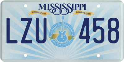 MS license plate LZU458