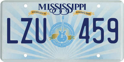 MS license plate LZU459
