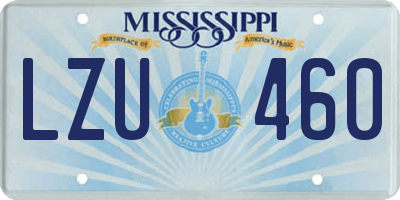 MS license plate LZU460