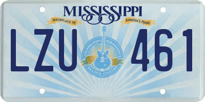 MS license plate LZU461