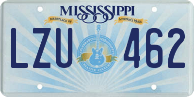 MS license plate LZU462