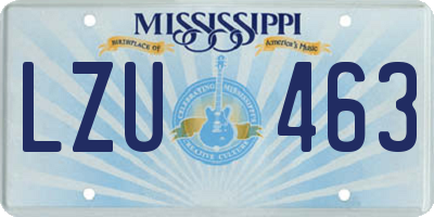 MS license plate LZU463