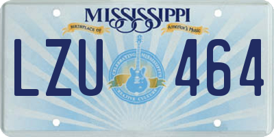 MS license plate LZU464