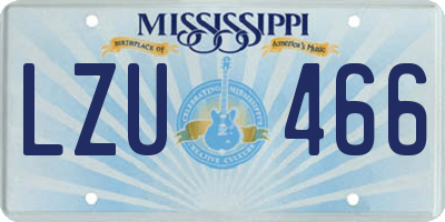 MS license plate LZU466