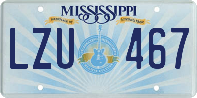 MS license plate LZU467