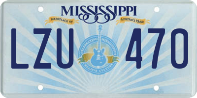 MS license plate LZU470