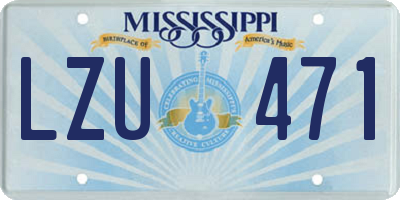 MS license plate LZU471