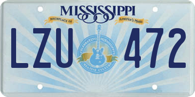 MS license plate LZU472