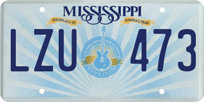 MS license plate LZU473