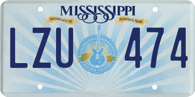 MS license plate LZU474