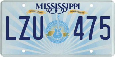 MS license plate LZU475