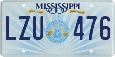 MS license plate LZU476